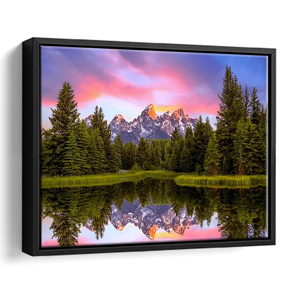 Schwabacher'S Landing At Sunrise Resize, Framed Canvas Print Wall Art Decor,Floating Frame