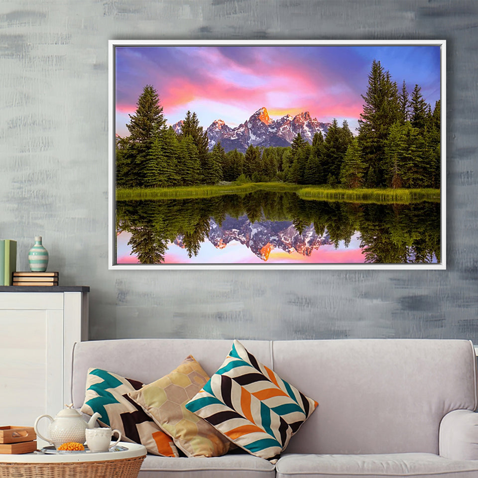 Schwabacher'S Landing At Sunrise Resize, Framed Canvas Print Wall Art Decor,Floating Frame