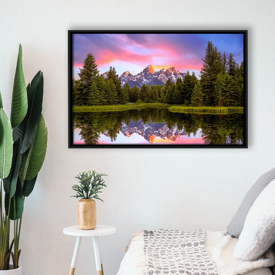 Schwabacher'S Landing At Sunrise Resize, Framed Canvas Print Wall Art Decor,Floating Frame