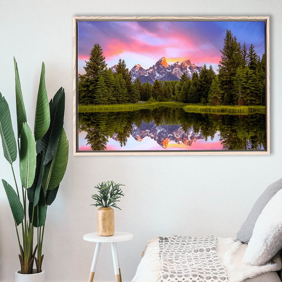 Schwabacher'S Landing At Sunrise Resize, Framed Canvas Print Wall Art Decor,Floating Frame