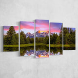 Schwabacher'S Landing At Sunrise Resize, Multi Panel Canvas Print Wall Art Decor, 5 Mixed Panel