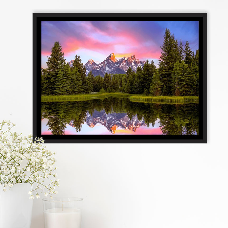 Schwabacher'S Landing At Sunrise Resize, Framed Canvas Print Wall Art Decor,Floating Frame