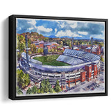 Scott Stadium WaterColor Framed Canvas Prints, Albemarle County Virginia Watercolor, Stadium Art Gifts, Floating Frame