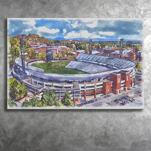 Scott Stadium WaterColor Canvas Prints, Albemarle County Virginia Watercolor, Stadium Art Gifts