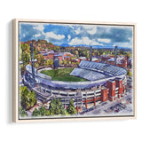 Scott Stadium WaterColor Framed Canvas Prints, Albemarle County Virginia Watercolor, Stadium Art Gifts, Floating Frame