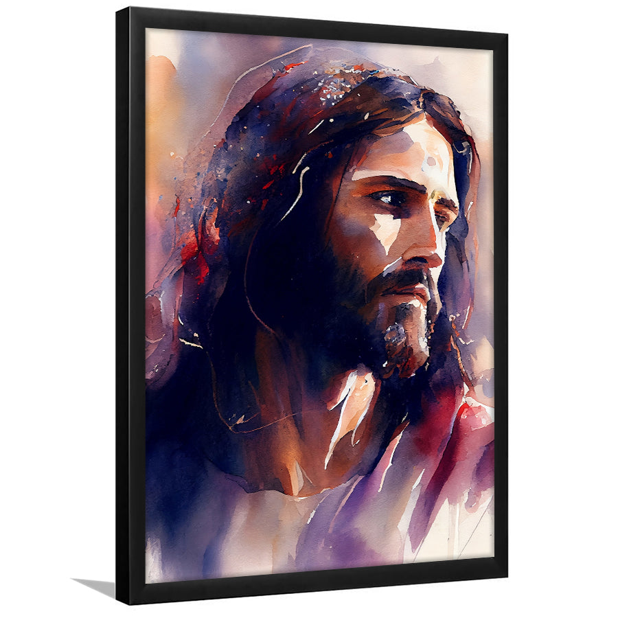 Serene Jesus Christ Water Color, Framed Art Print Wall Decor, Framed Picture