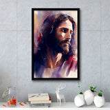 Serene Jesus Christ Water Color, Framed Canvas Painting, Framed Canvas Prints Wall Art Decor