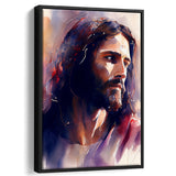 Serene Jesus Christ Water Color, Framed Canvas Painting, Framed Canvas Prints Wall Art Decor