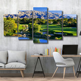Shadow Creek Golf Club Hole 18, North Las Vegas, Golf Art Print, Mixed 5 Panel, Canvas Prints Wall Art