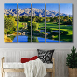 Shadow Creek Golf Club Hole 18, North Las Vegas, Golf Art Print, Extra Large 5 Panel, Canvas Prints Wall Art