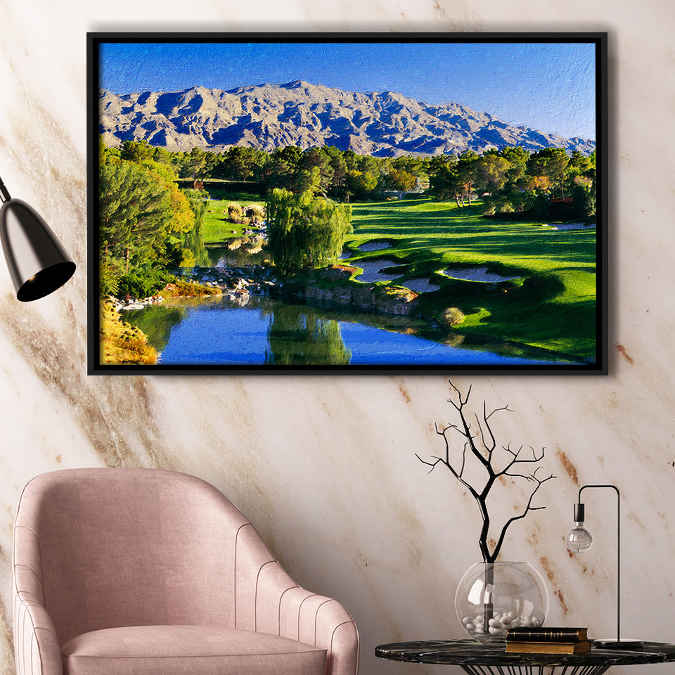 Shadow Creek Golf Club Hole 18, North Las Vegas, Golf Art Print, Gift for him, Framed Canvas Prints Wall Art