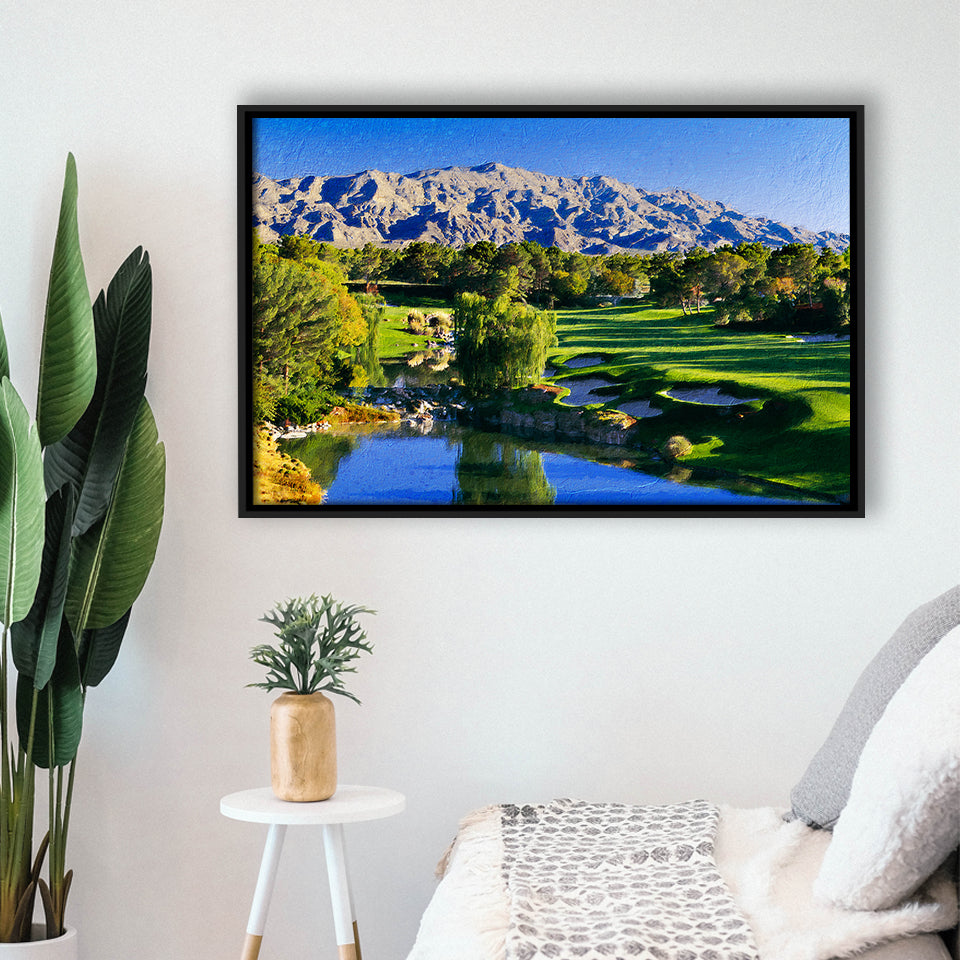 Shadow Creek Golf Club Hole 18, North Las Vegas, Golf Art Print, Gift for him, Framed Canvas Prints Wall Art