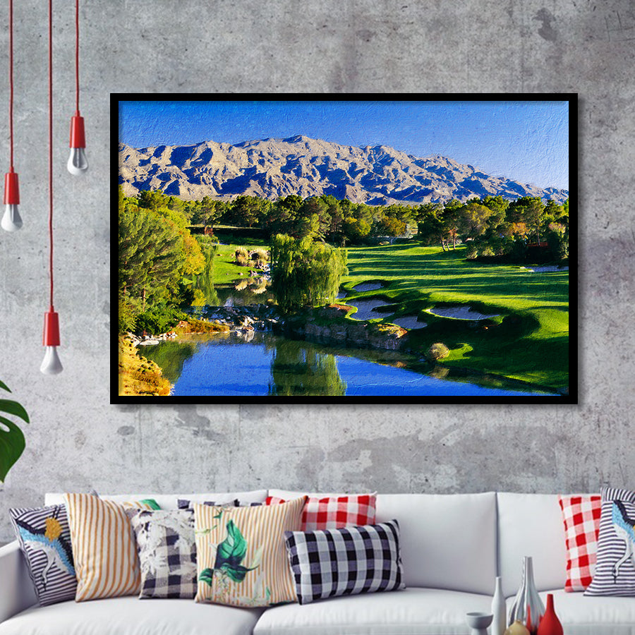 Shadow Creek Golf Club Hole 18, North Las Vegas, Golf Art, Gift for him, Framed Art Prints Wall Decor