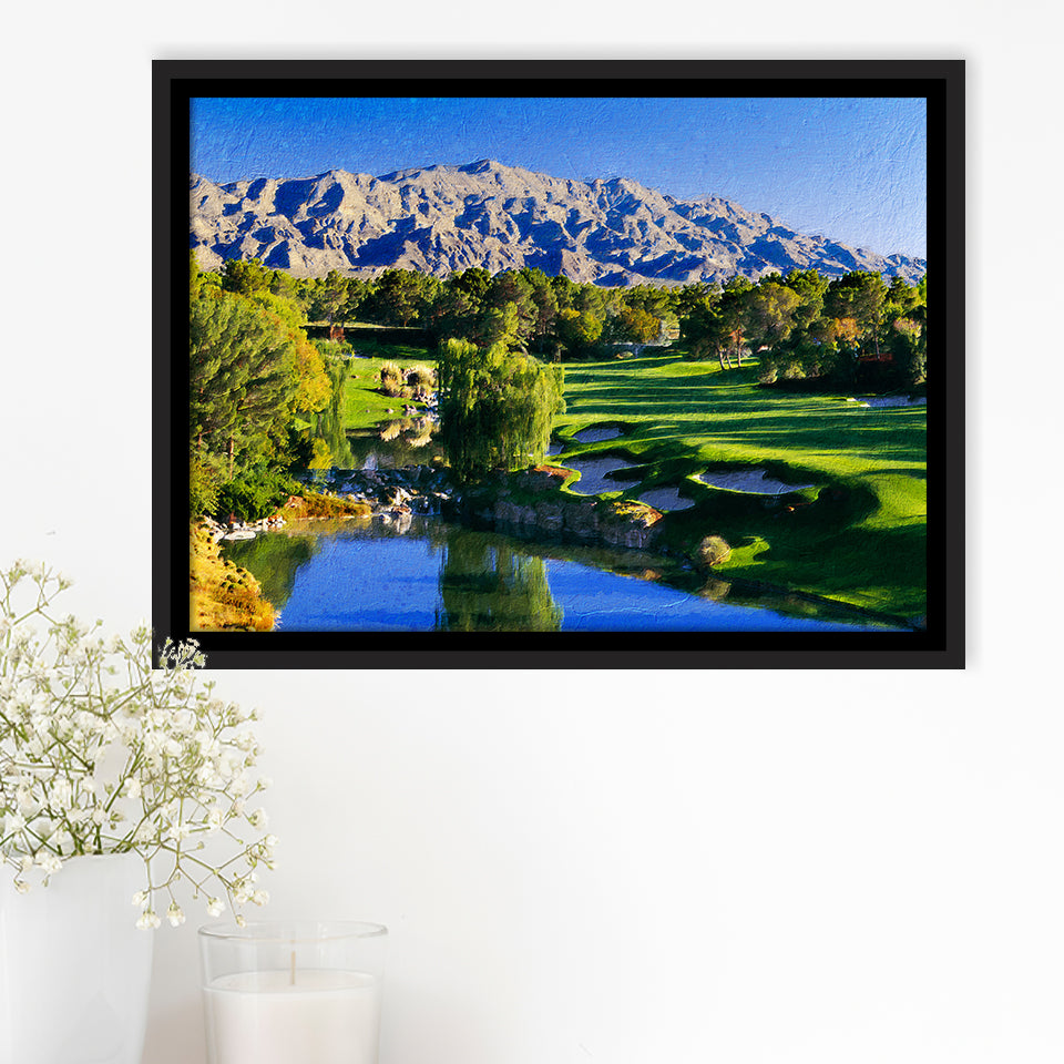 Shadow Creek Golf Club Hole 18, North Las Vegas, Golf Art Print, Gift for him, Framed Canvas Prints Wall Art