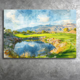 Shadow Creek Golf Club Hole 18 Painting, Golf Art Print, Gift for him, Canvas Prints Wall Art