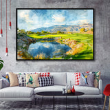 Shadow Creek Golf Club Hole 18 Painting, Golf Art Print, Gift for him, Framed Canvas Prints Wall Art