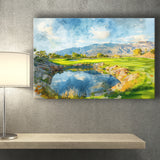 Shadow Creek Golf Club Hole 18 Painting, Golf Art Print, Gift for him, Canvas Prints Wall Art