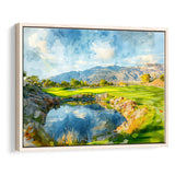 Shadow Creek Golf Club Hole 18 Painting, Golf Art Print, Gift for him, Framed Canvas Prints Wall Art