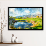 Shadow Creek Golf Club Hole 18 Painting, Golf Art Print, Gift for him, Framed Canvas Prints Wall Art