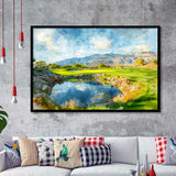 Shadow Creek Golf Club Hole 18 Painting, Golf Art, Gift for him, Framed Art Prints Wall Decor