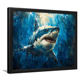 Shark In The Sea Ocean Acrylic Painting, Painting Art, Framed Art Print Wall Art Home Decor