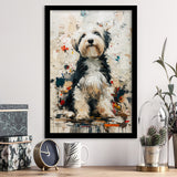 Sheepadoodle Dog Portrait Painting, Pet Lover Art, Framed Art Prints Wall Art Decor, Framed Picture Print
