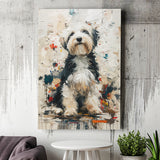 Sheepadoodle Dog Portrait Painting, Pet Lover Art, Canvas Prints Wall Art Decor, Painting Canvas