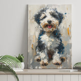 Sheepadoodle Oil Painting Portrait, Pet Art, Canvas Prints Wall Art Decor, Painting Canvas