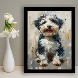 Sheepadoodle Oil Painting Portrait, Pet Art, Framed Art Prints Wall Art Decor, Framed Picture Print
