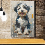 Sheepadoodle Oil Painting Portrait, Pet Art, Canvas Prints Wall Art Decor, Painting Canvas