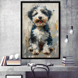 Sheepadoodle Oil Painting Portrait, Pet Art, Framed Art Prints Wall Art Decor, Framed Picture Print