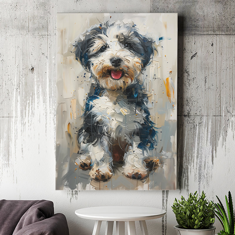 Sheepadoodle Oil Painting Portrait, Pet Art, Canvas Prints Wall Art Decor, Painting Canvas