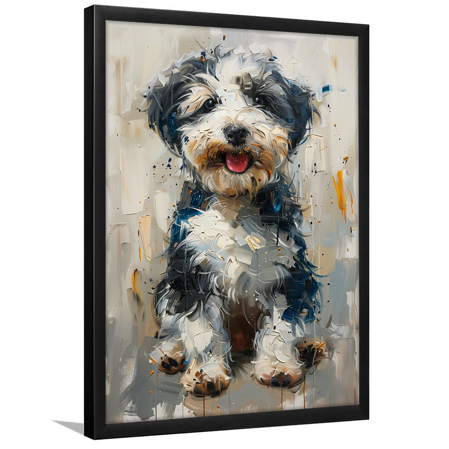 Sheepadoodle Oil Painting Portrait, Pet Art, Framed Art Prints Wall Art Decor, Framed Picture Print
