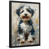 Sheepadoodle Oil Painting Portrait, Pet Art, Framed Art Prints Wall Art Decor, Framed Picture Print