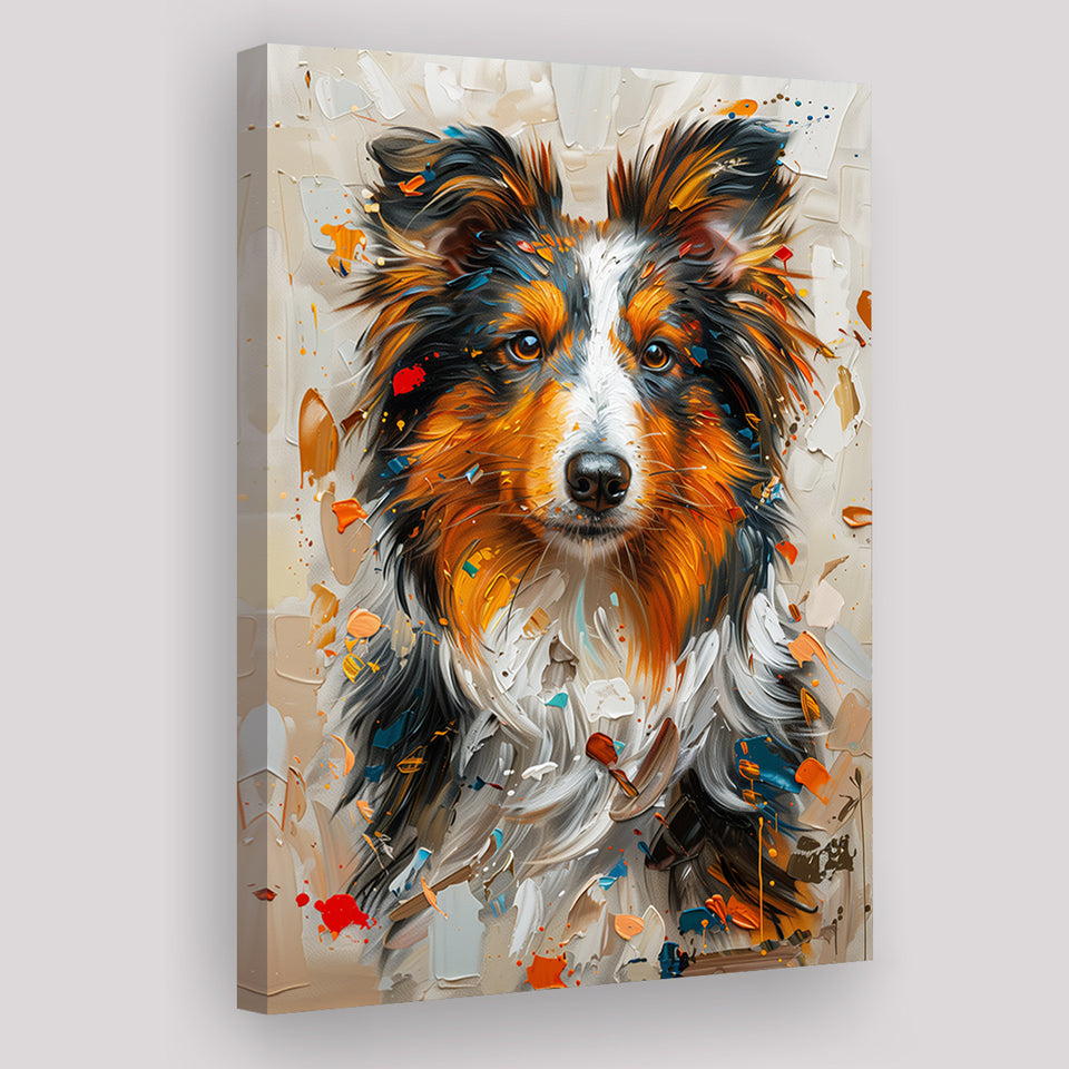 Shetland Sheepdog, Dog Portrait Painting, Animal Art, Canvas Prints Wall Art Decor, Painting Canvas