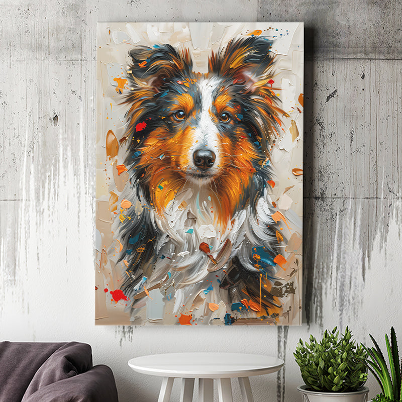 Shetland Sheepdog, Dog Portrait Painting, Animal Art, Canvas Prints Wall Art Decor, Painting Canvas