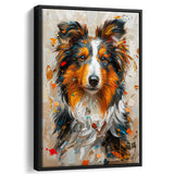 Shetland Sheepdog, Dog Portrait Painting, Animal Art, Framed Canvas Prints Wall Art Decor, Floating Frame