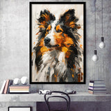 Shetland Sheepdog, Dog Portrait Painting, Pet Lover Art, Framed Art Prints Wall Art Decor, Framed Picture Print