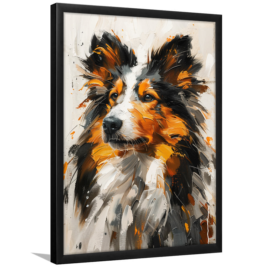 Shetland Sheepdog, Dog Portrait Painting, Pet Lover Art, Framed Art Prints Wall Art Decor, Framed Picture Print
