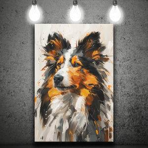 Shetland Sheepdog, Dog Portrait Painting, Pet Lover Art, Canvas Prints Wall Art Decor, Painting Canvas