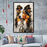 Shetland Sheepdog, Dog Portrait Painting, Pet Lover Art, Framed Art Prints Wall Art Decor, Framed Picture Print