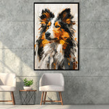 Shetland Sheepdog, Dog Portrait Painting, Pet Lover Art, Framed Canvas Prints Wall Art Decor, Floating Frame