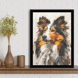 Shetland Sheepdog, Dog Portrait Painting, Pet Lover Art, Framed Canvas Prints Wall Art Decor, Floating Frame