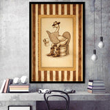 Silly Cowboy Goose Bathroom Wall Art Print, Funny Western Duck, Silly Goose Nursery Decor, Framed Art Print, Fine Art Wall Decor