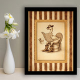 Silly Cowboy Goose Bathroom Wall Art Print, Funny Western Duck, Silly Goose Nursery Decor, Framed Art Print, Fine Art Wall Decor