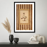 Silly Cowboy Goose Wall Art Print, Western Dancing Duck, Rustic Vintage Cowboy, Framed Art Print White Border