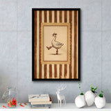 Silly Cowboy Goose Wall Art Print, Western Dancing Duck, Rustic Vintage Cowboy, Framed Canvas Print, Floating Frame