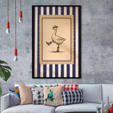 Silly Cowboy Goose Wall Art, Funny Western Dancing Duck, Rustic Vintage Cowboy Artwork, Framed Art Print, Fine Art Wall Decor