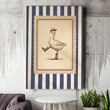 Silly Cowboy Goose Wall Art, Funny Western Dancing Duck, Rustic Vintage Cowboy Artwork, Canvas Print Wall Art, Wall Decor