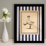 Silly Cowboy Goose Wall Art, Funny Western Dancing Duck, Rustic Vintage Cowboy Artwork, Framed Art Print, Fine Art Wall Decor